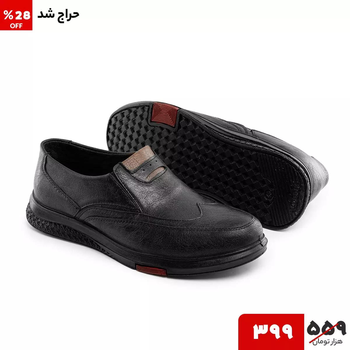 ۴۰۸۰۸ کفش روزمره مردانه چرم مصنوعی مشکی Rayan