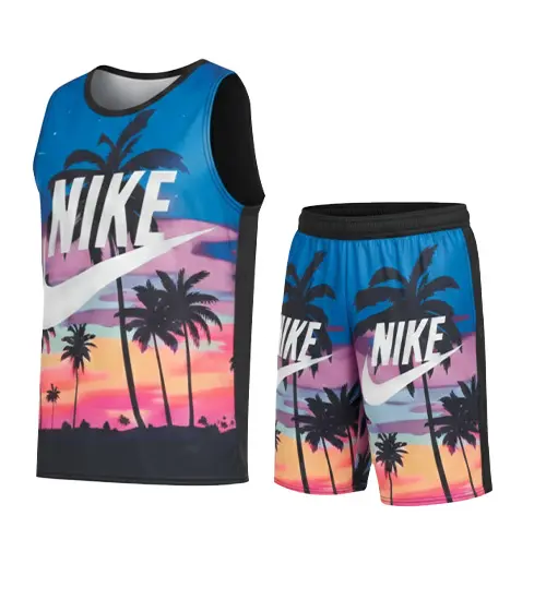 49457  ست رکابی و شلوارک مردانه Nike یقه گرد