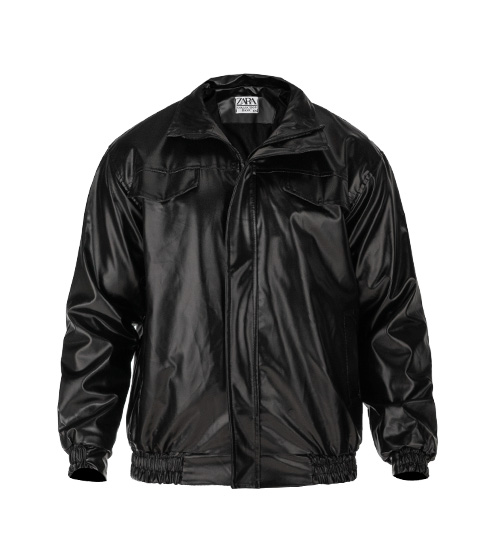 49295  کاپشن اسپرت چرم مصنوعی مردانه مشکی