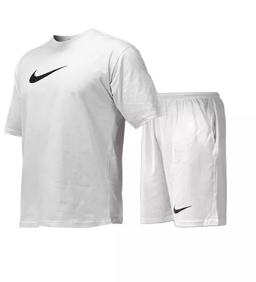 47711  ست تیشرت و شلوارک مردانه طرح دار Nike یقه گرد سفید