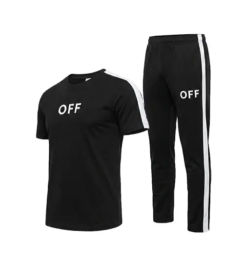 49367  ست مردانه تیشرت و شلوار مشکی طرح دار