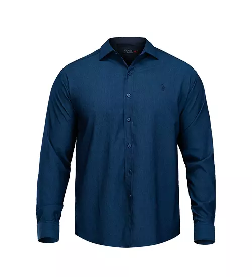 47960  پیراهن اسپرت نخ پنبه مردانه آستین بلند ساده polo