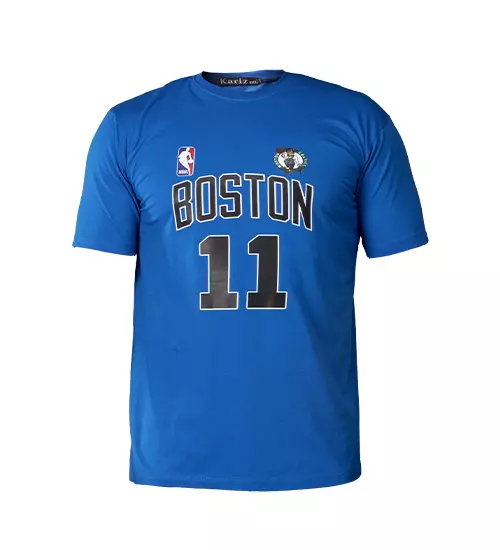 47801  تیشرت نخ پنبه یقه گرد Boston مردانه طرح دار