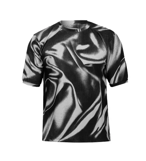 48008  تیشرت یقه گرد مردانه طرح دار نخ پنبه