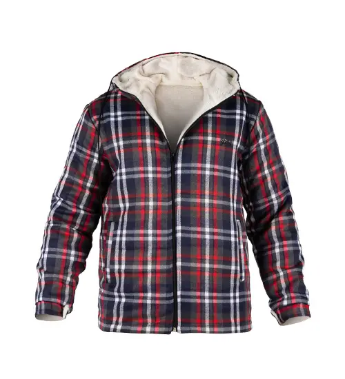 49007  سویشرت پشمی مردانه چهار خونه کلاه دار