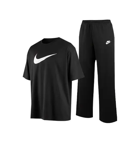 49455  ست مردانه تیشرت و شلوار لش Nike مشکی