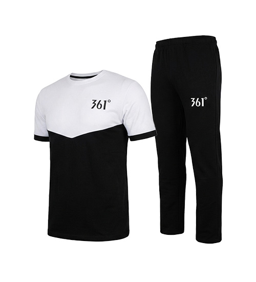 49369  ست مردانه تیشرت و شلوار 361 مشکی طرح دار