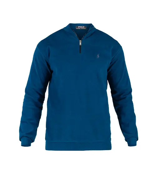 49138  بلوز سلانیک نیم زیپ مردانه یقه دار ساده