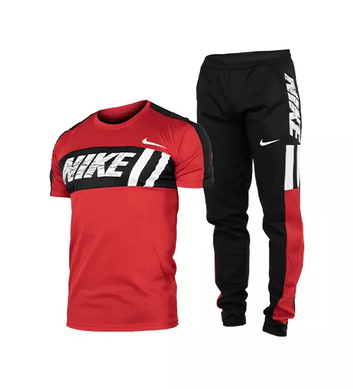 44494  ست تیشرت و شلوار مردانه آستین کوتاه Nike ساده یقه گرد