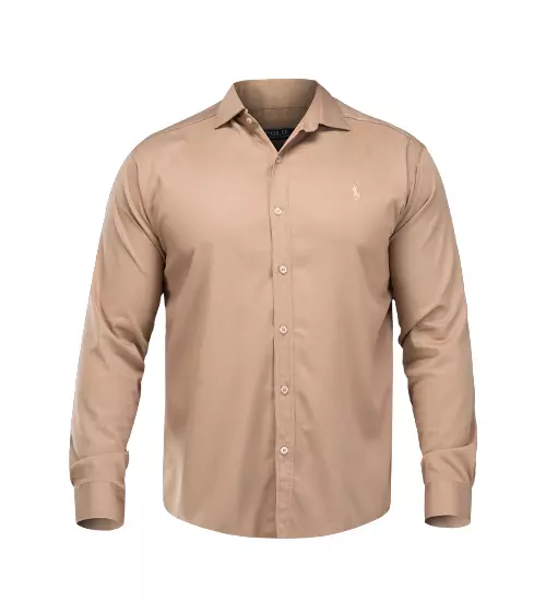 47959  پیراهن اسپرت نخی مردانه آستین بلند ساده polo