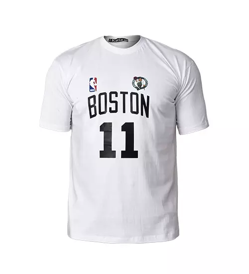 47800  تیشرت نخ پنبه یقه گرد Boston مردانه سفید طرح دار