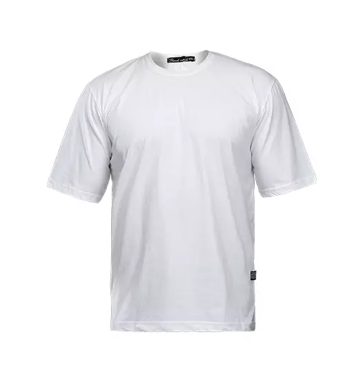 48043  تیشرت لش یقه گرد مردانه سفید بیسیک
