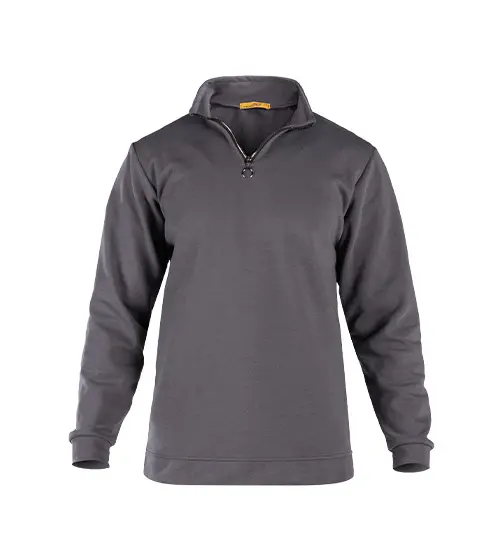 49264  بلوز دورس نیم زیپ مردانه طوسی ساده