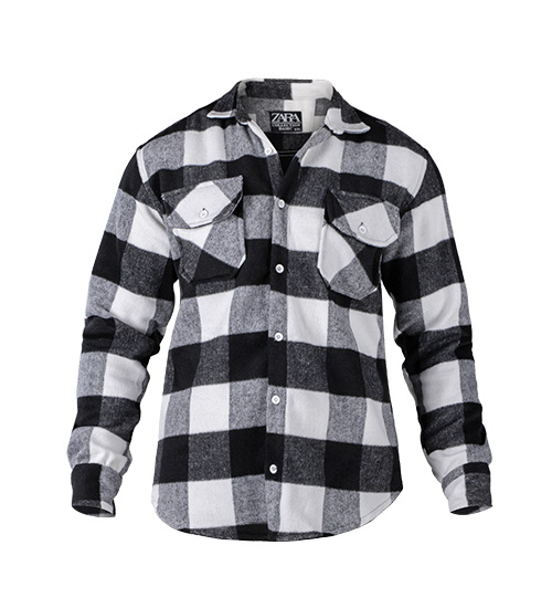 49154  پیراهن اسپرت پشمی مردانه آستین بلند چهارخانه