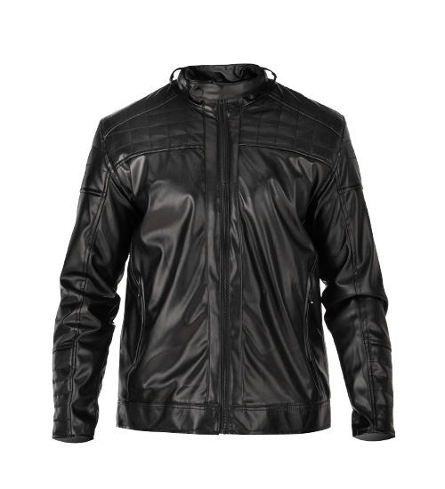 49303  کاپشن اسپرت چرم مصنوعی مردانه مشکی