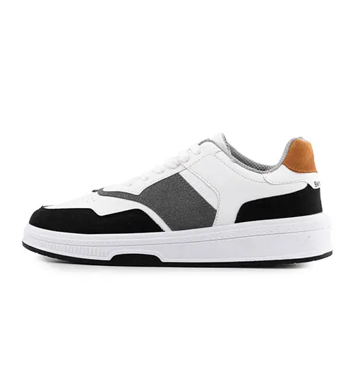 50755  کفش مردانه روزمره چرم مصنوعی سفید طوسی bershka