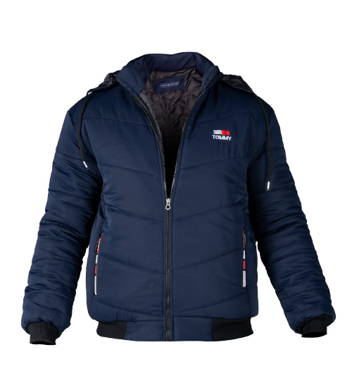 48995  کاپشن مموری مردانه سرمه ای فری سایز Tommy