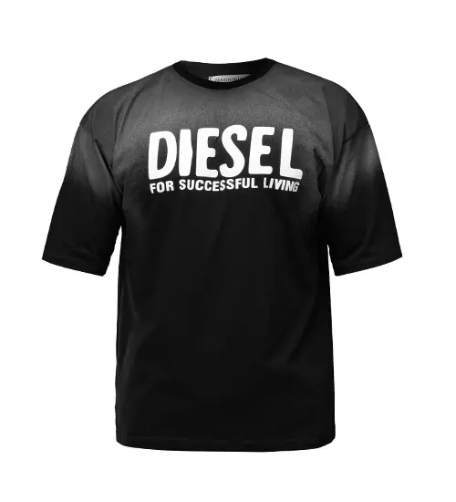 47615  تیشرت Diesel یقه گرد مردانه مشکی ابر و بادی