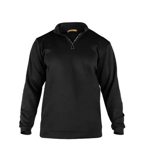 49263  بلوز دورس نیم زیپ مردانه مشکی ساده