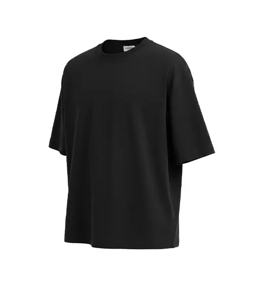 تیشرت یقه گرد مردانه باکسی نخ پنبه بیسیک