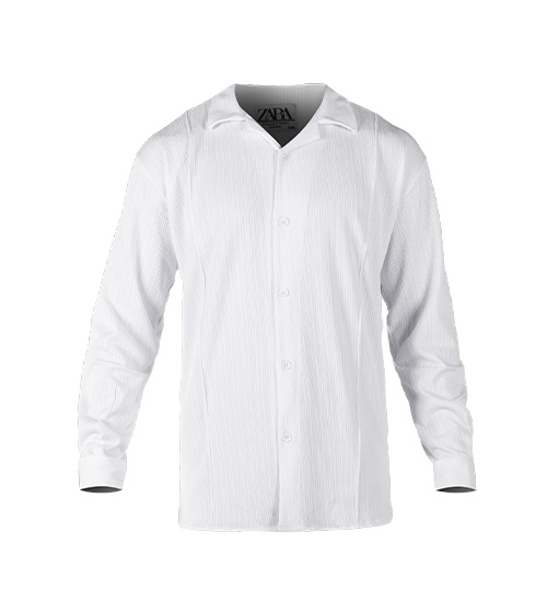 48802  پیراهن مراکشی مردانه آستین بلند راه راه سفید