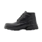 48974 نیم بوت چرم مصنوعی مردانه مشکی بنددار