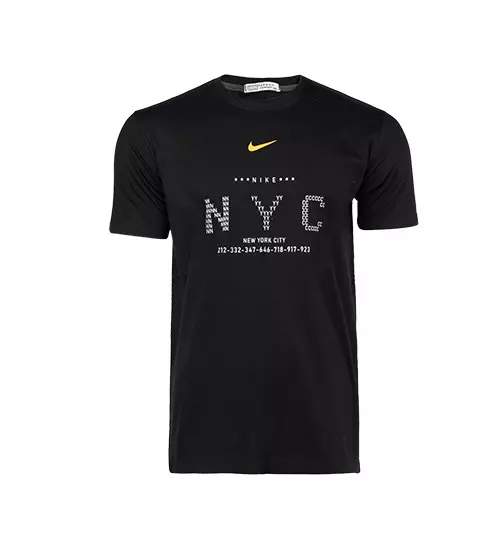 45215  تیشرت Nike یقه گرد مردانه مشکی پنبه طرح دار