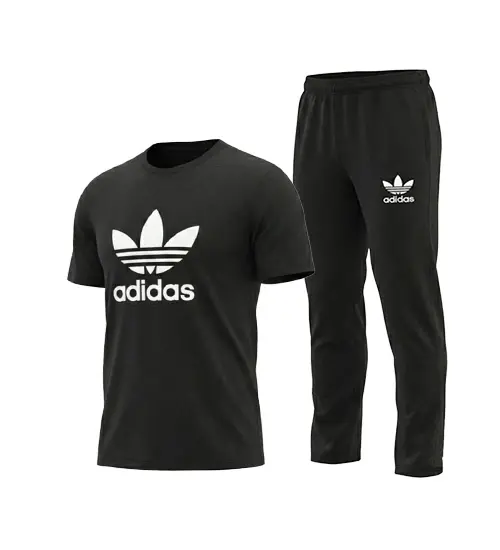 49365  ست مردانه تیشرت و شلوار Adidas مشکی طرح دار