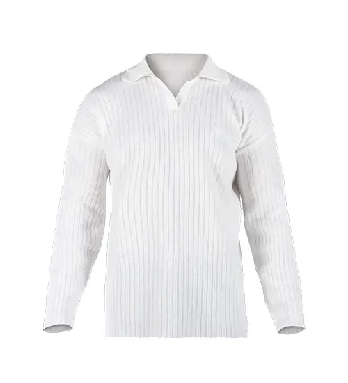 48852  بافت مردانه یقه دار سفید فری سایز راه راه