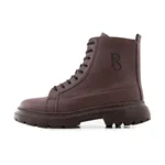 48973 نیم بوت چرم مصنوعی مردانه قهوه ای bershka زیپ دار