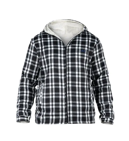 49141  سویشرت پشمی مردانه چهار خونه کلاه دار