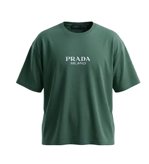 تیشرت Prada یقه گرد مردانه مشکی دورس پنبه طرح دار