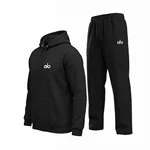 49222 ست مردانه هودی و شلوار Alo مشکی ساده