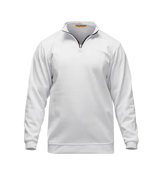 49261  بلوز دورس نیم زیپ مردانه سفید ساده