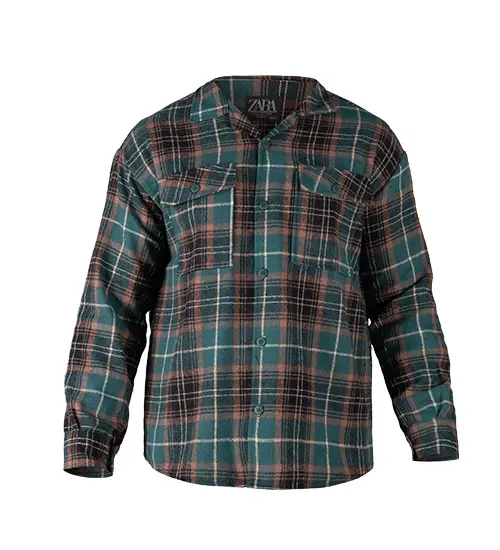 49338  پیراهن اسپرت پشمی مردانه آستین بلند چهارخانه