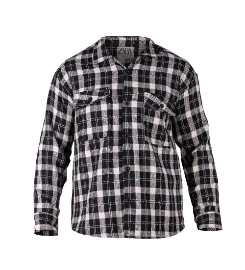 49340  پیراهن اسپرت پشمی مردانه آستین بلند چهارخانه