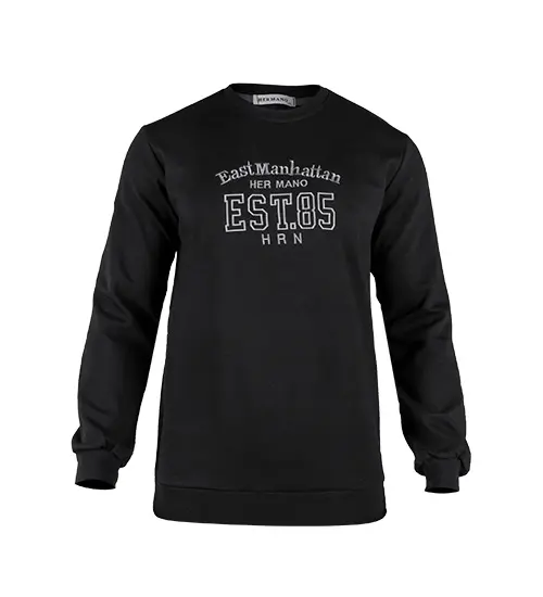 49192  بلوز دورس مردانه یقه گرد مشکی طرح دار