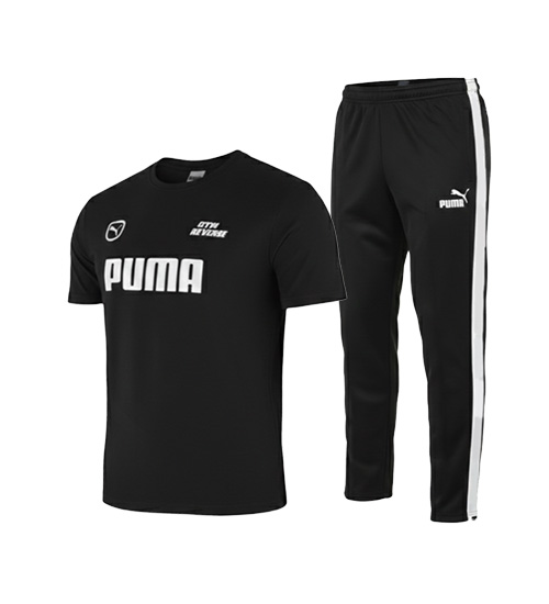 49371  ست مردانه تیشرت و شلوار Puma مشکی طرح دار