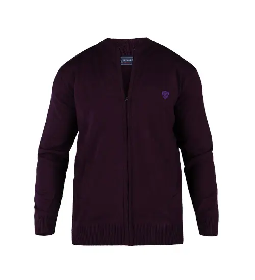 49127  ژاکت بافت مردانه زیپ دار یقه ایستاده ساده