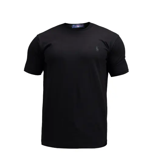 تیشرت Polo یقه گرد مردانه آستین دوبل نخ پنبه ساده